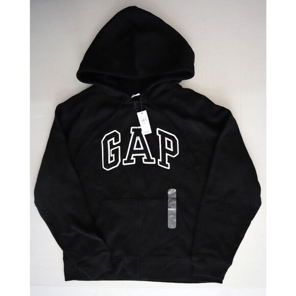 GAP 870256 Women Sz L Black Logo Zip Fleece Hoodie & Fleece Joggers 2-pc Set - Picture 4 of 13